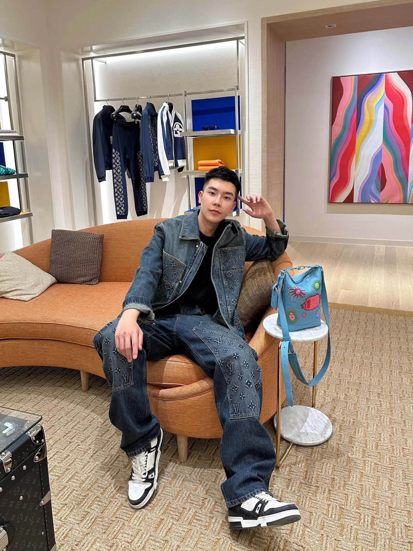 Louis Vuitton/Louis Vuitton embossed denim jacket